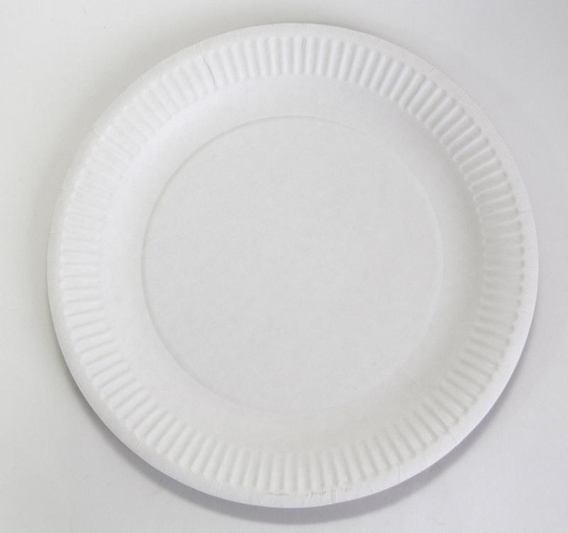тарелка картонная d-230мм белая ламинированная (100шт.)