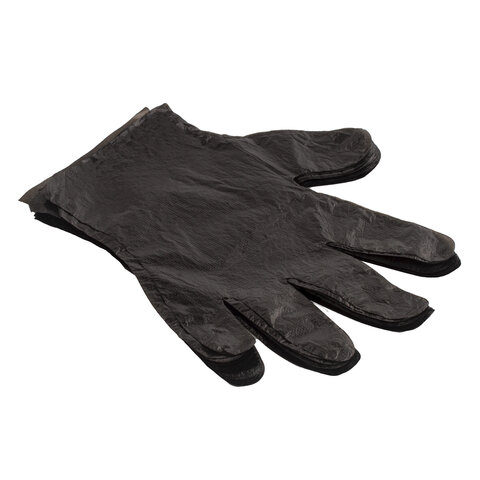 перчатки полиэтиленовые одноразовые, черные, 1 пара в инд.упак. (упаковка из 100 пар) /1/10/