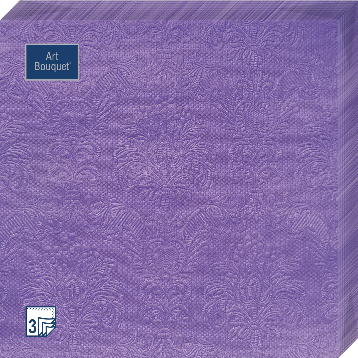 салфетки бумажные 330х330мм, 3-х слойные (16шт) барокко светло-пурпурный /12/