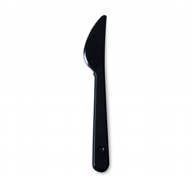 нож пластиковый 175мм черный, премиум (48шт)