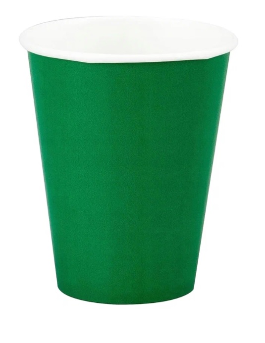 стакан картонный 250мл d-80мм зеленый для горячих напитков /50шт/