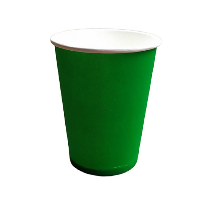 стакан картонный 350мл d-90мм зеленый для горячих напитков /50шт/