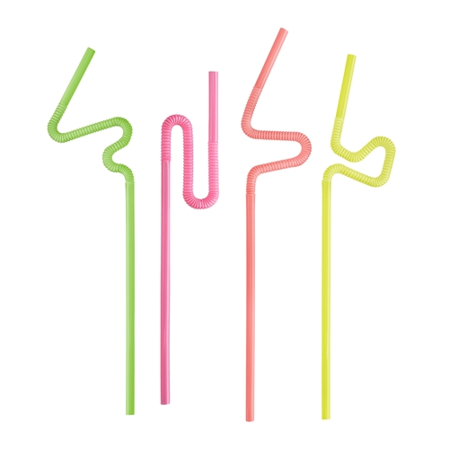 трубочки для коктейля d-6мм, h-260мм (80шт) артистик, цветные с гофрой