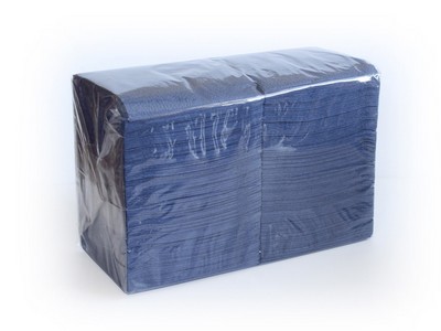 салфетки бумажные 240х240мм,1-слойные (400шт) синие (18)