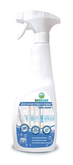 biosoap средство для мытья стекол и зеркал (750 мл триггер) чз