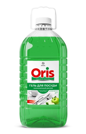 уценка!!!! средство для мытья посуды grass 5л oris  яблоко 