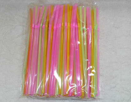 трубочки для коктейля d-5мм, h-210мм (250шт.) цветные (неон) с гофрой
