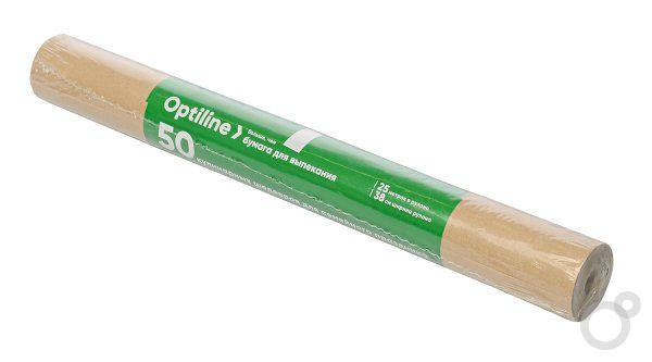 Бумага для выпекания 38см x 25м. OPTILINE (коричневая) в пленке /25/ бумага для выпекания 38см x 25м. optiline (коричневая) в пленке /25/