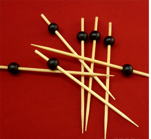 декоративные пики черная жемчужина (толстая), 120мм, бамбук (100шт)