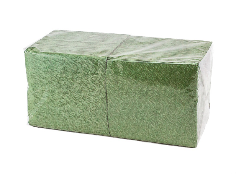 салфетки бумажные 240х240мм,1-слойные (400шт) зеленые (18)